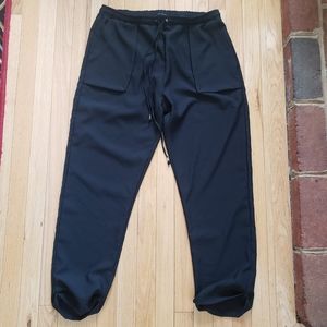 Amaro Womens Black Jogger Pants XL Black Brazil Cuffed Elastic Waist Lightweight